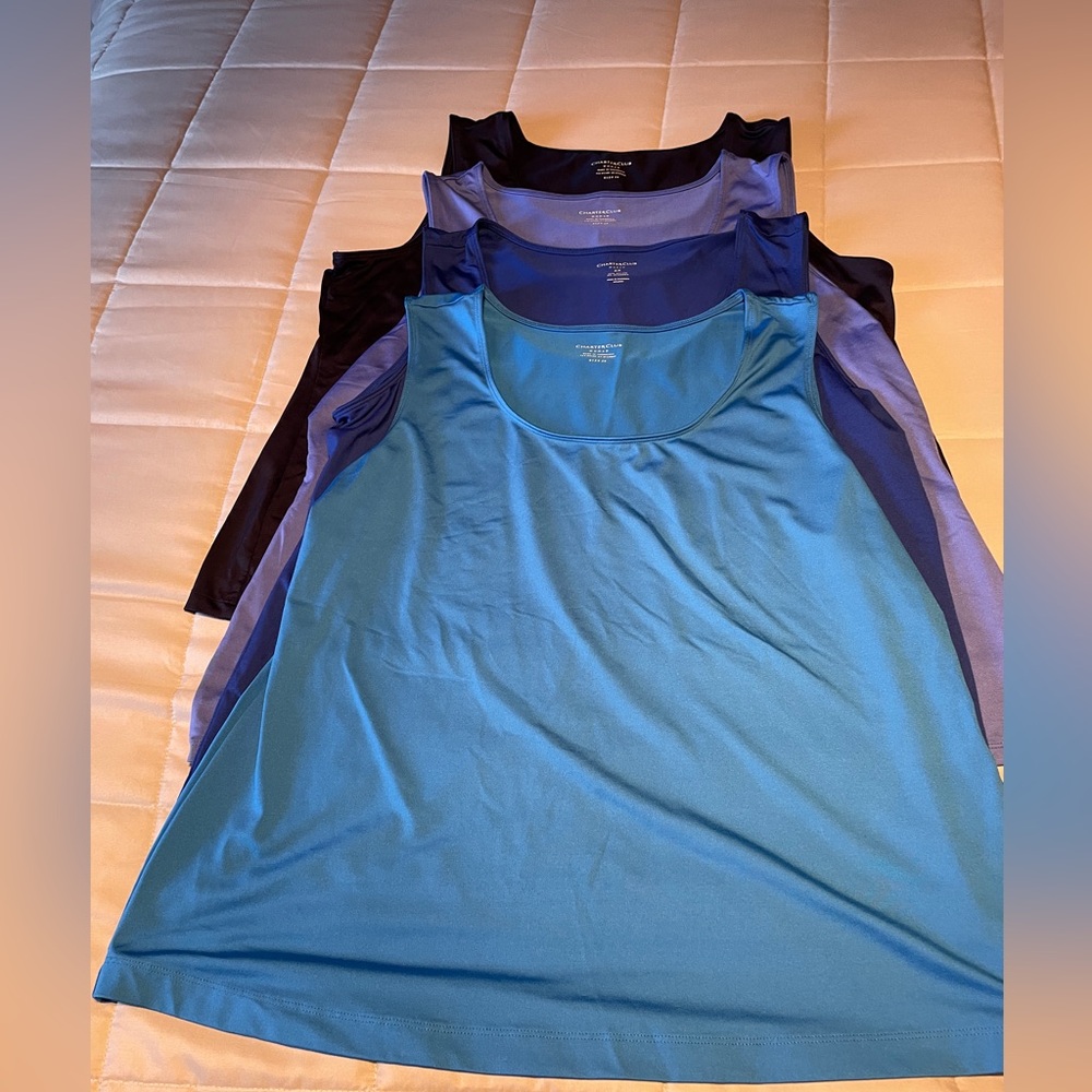 Charter Club Blue Relaxed Tank Tops